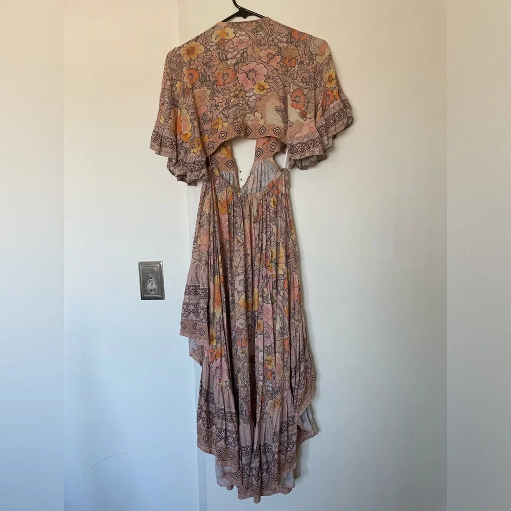 Spell Floral Pink Peach Bohemian Maxi Dress - Picture 2 of 7